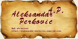 Aleksandar Perković vizit kartica